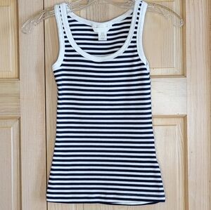 H&M Women's Navy Blue & White Striped Tank